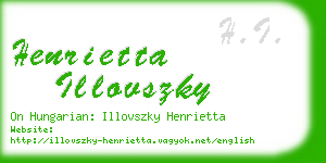 henrietta illovszky business card